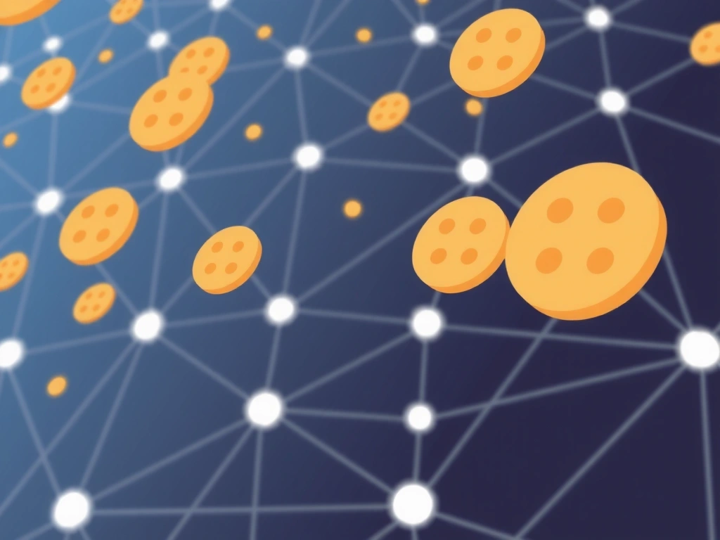Illustration of digital cookies and data flow