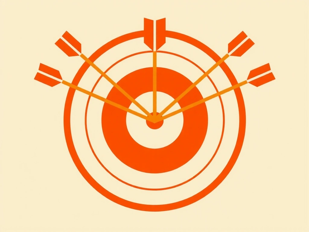 Illustration of a target icon with arrows hitting the center, representing advertising cookies