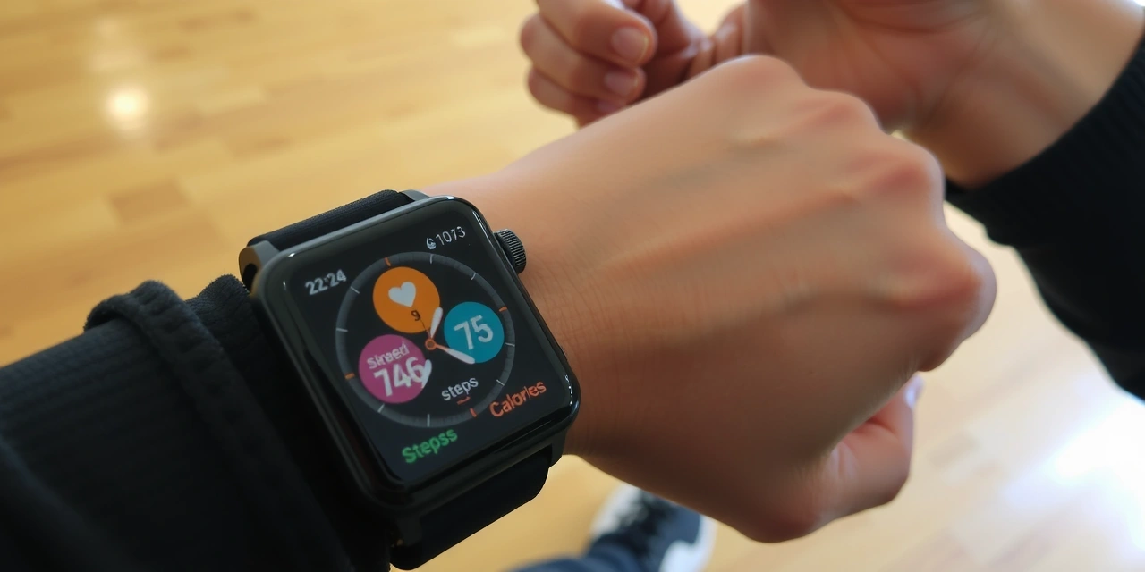 A sleek, modern smartwatch displaying health metrics