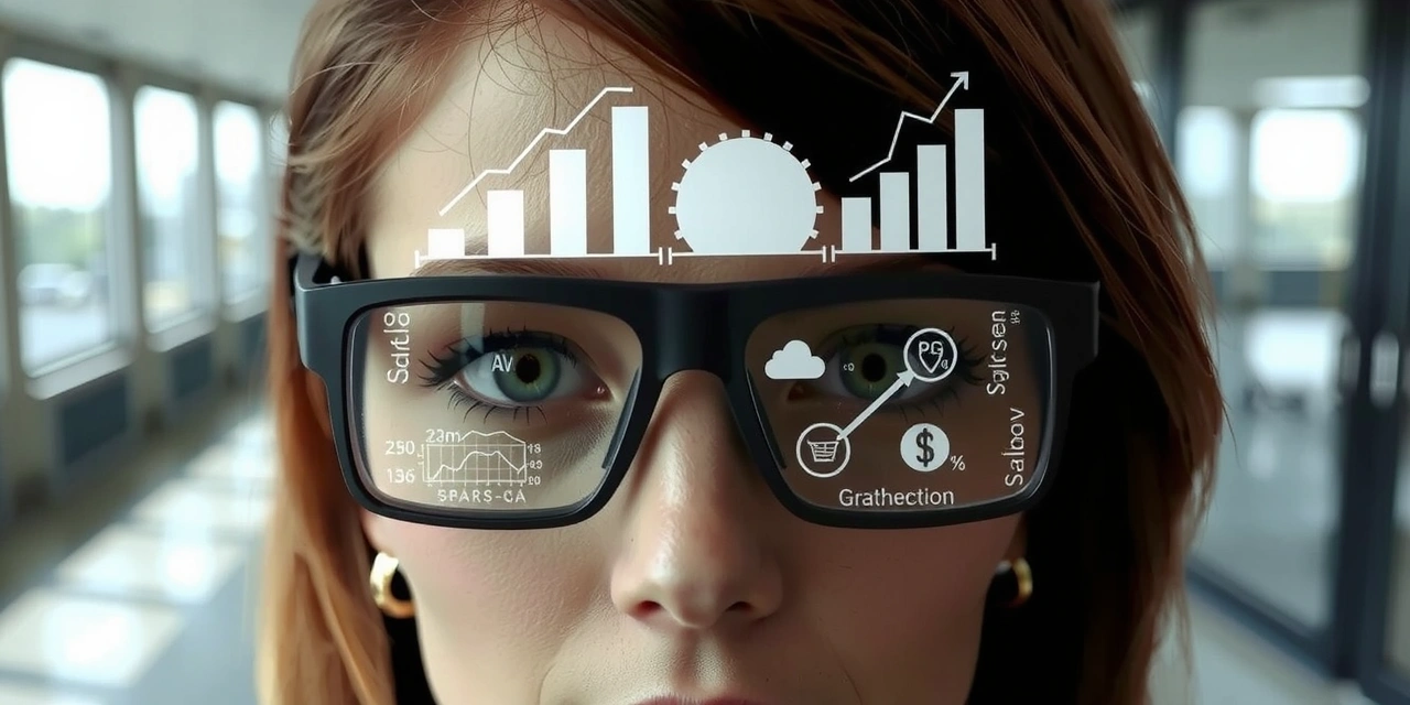 Augmented reality glasses overlaying digital information on real world