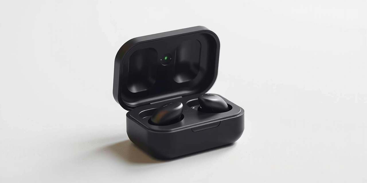 Wireless earbuds charging in their case